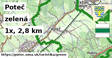 Poteč Turistické trasy zelená 