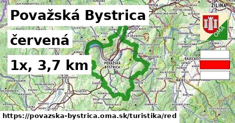 Považská Bystrica Turistické trasy červená 