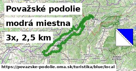 Považské podolie Turistické trasy modrá miestna