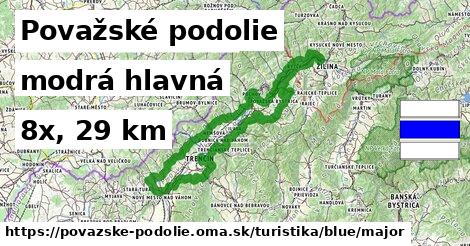 Považské podolie Turistické trasy modrá hlavná