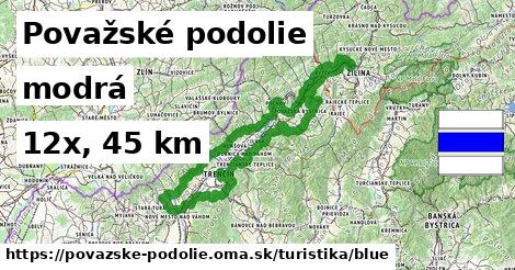 Považské podolie Turistické trasy modrá 