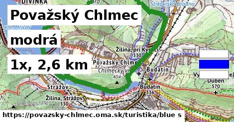 Považský Chlmec Turistické trasy modrá 