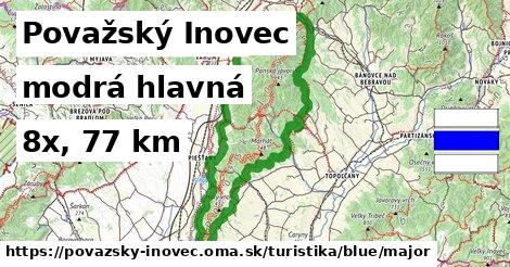 Považský Inovec Turistické trasy modrá hlavná