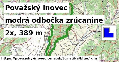 Považský Inovec Turistické trasy modrá odbočka zrúcanine