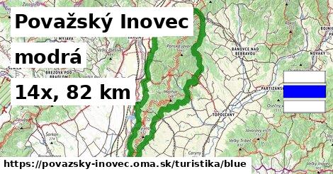 Považský Inovec Turistické trasy modrá 