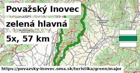Považský Inovec Turistické trasy zelená hlavná