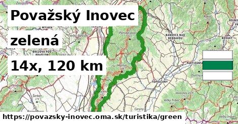 Považský Inovec Turistické trasy zelená 