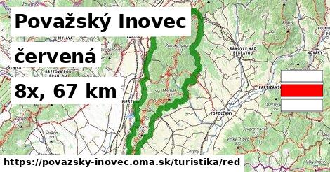 Považský Inovec Turistické trasy červená 