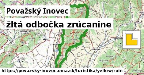 Považský Inovec Turistické trasy žltá odbočka zrúcanine