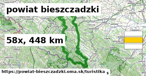 powiat bieszczadzki Turistické trasy  