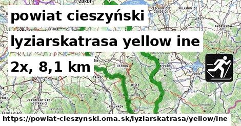 powiat cieszyński Lyžiarske trasy žltá iná