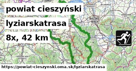 powiat cieszyński Lyžiarske trasy  