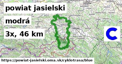 powiat jasielski Cyklotrasy modrá 