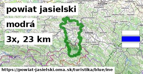 powiat jasielski Turistické trasy modrá iná