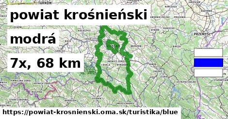 powiat krośnieński Turistické trasy modrá 