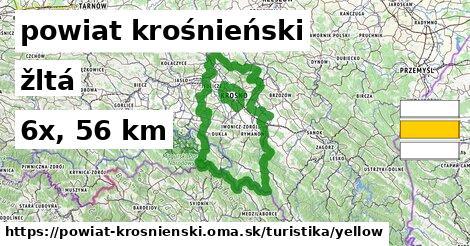 powiat krośnieński Turistické trasy žltá 