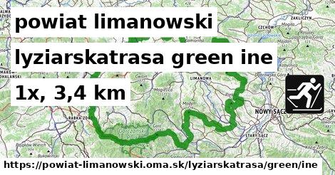 powiat limanowski Lyžiarske trasy zelená iná