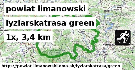 powiat limanowski Lyžiarske trasy zelená 