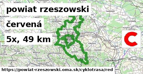 powiat rzeszowski Cyklotrasy červená 