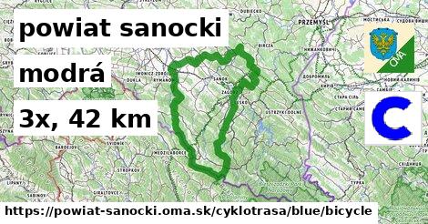 powiat sanocki Cyklotrasy modrá bicycle