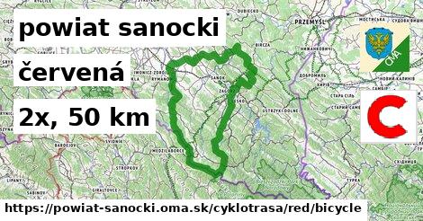 powiat sanocki Cyklotrasy červená bicycle