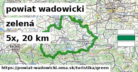 powiat wadowicki Turistické trasy zelená 