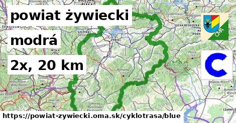 powiat żywiecki Cyklotrasy modrá 
