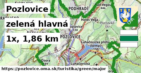 Pozlovice Turistické trasy zelená hlavná