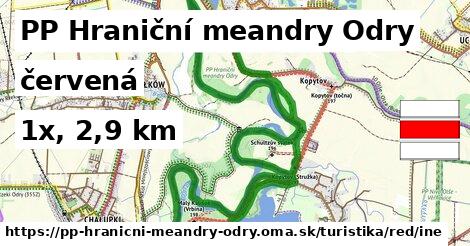 PP Hraniční meandry Odry Turistické trasy červená iná