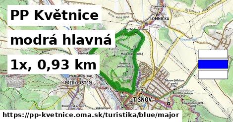PP Květnice Turistické trasy modrá hlavná