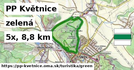 PP Květnice Turistické trasy zelená 