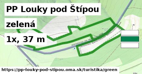 PP Louky pod Štípou Turistické trasy zelená 