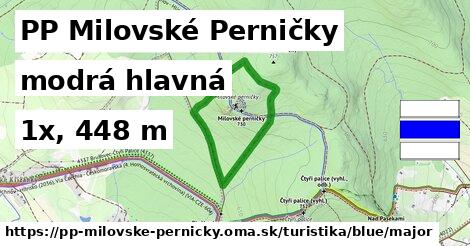 PP Milovské Perničky Turistické trasy modrá hlavná