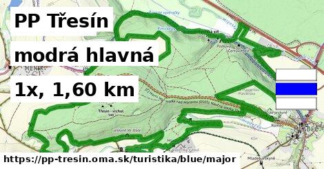 PP Třesín Turistické trasy modrá hlavná