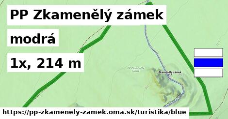 PP Zkamenělý zámek Turistické trasy modrá 