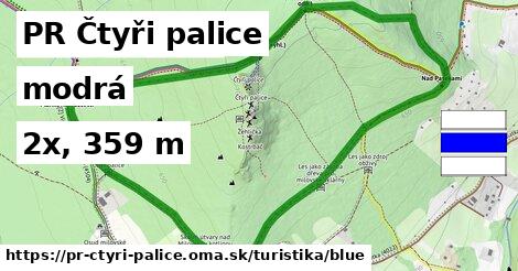 PR Čtyři palice Turistické trasy modrá 