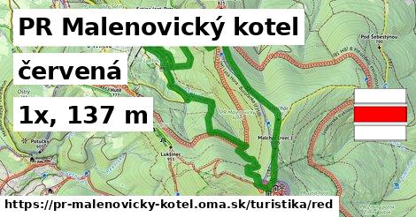 PR Malenovický kotel Turistické trasy červená 