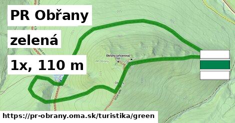 PR Obřany Turistické trasy zelená 