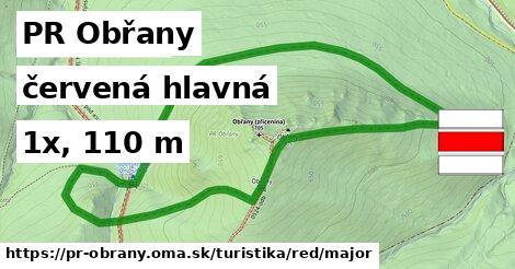 PR Obřany Turistické trasy červená hlavná