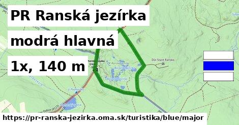 PR Ranská jezírka Turistické trasy modrá hlavná