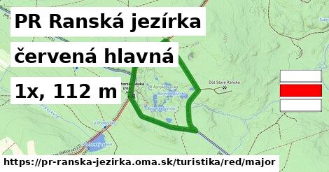PR Ranská jezírka Turistické trasy červená hlavná