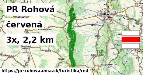 PR Rohová Turistické trasy červená 