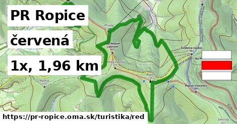 PR Ropice Turistické trasy červená 