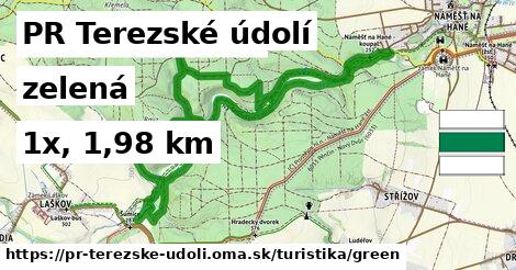 PR Terezské údolí Turistické trasy zelená 