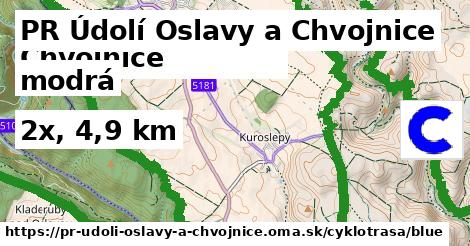 PR Údolí Oslavy a Chvojnice Cyklotrasy modrá 
