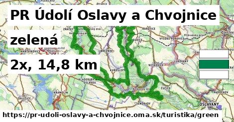 PR Údolí Oslavy a Chvojnice Turistické trasy zelená 