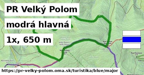 PR Velký Polom Turistické trasy modrá hlavná