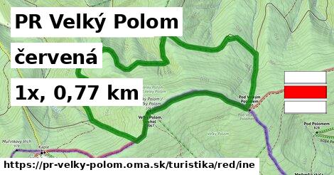 PR Velký Polom Turistické trasy červená iná
