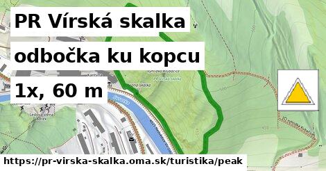 PR Vírská skalka Turistické trasy odbočka ku kopcu 