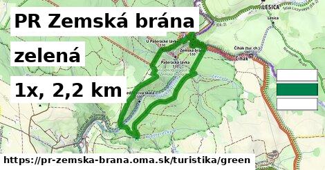 PR Zemská brána Turistické trasy zelená 